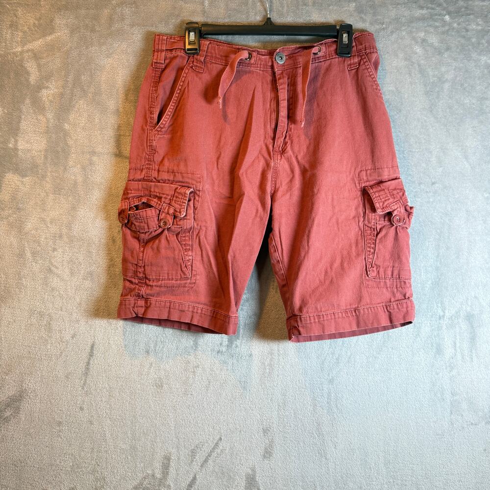 Vintage Genes Red Cargo Utility Shorts Men’s 38 Slim Fit